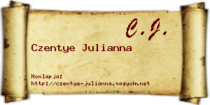 Czentye Julianna névjegykártya